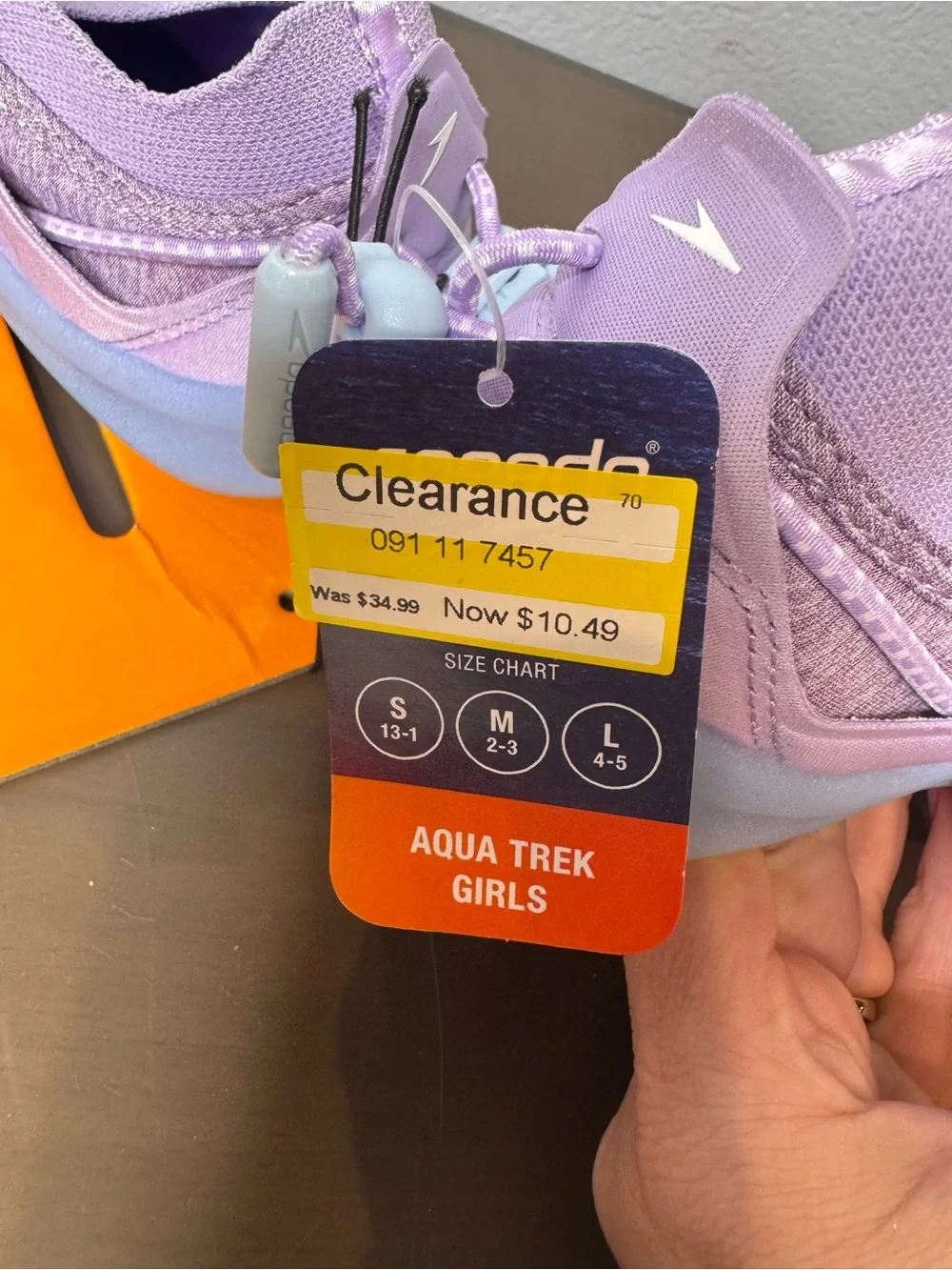 NWT 2-3 Girls Speedo Lilac/Light Blue Junior Water Sneakers